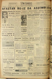 Página do jornal Unitário de outubro de 1956