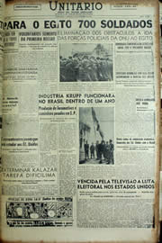 Página do jornal Unitário de novembro de 1956