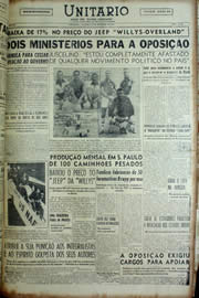 Página do jornal Unitário de novembro de 1956
