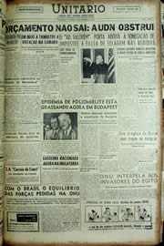 Página do jornal Unitário de novembro de 1956
