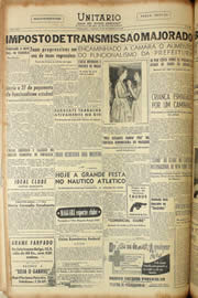 Página do jornal Unitário de novembro de 1956