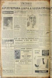 Página do jornal Unitário de dezembro de 1956