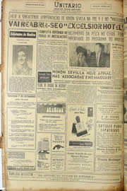 Página do jornal Unitário de dezembro de 1956