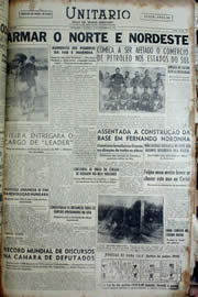 Página do jornal Unitário de dezembro de 1956