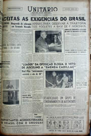Página do jornal Unitário de dezembro de 1956