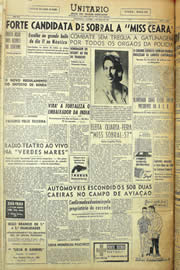 Página do jornal Unitário de maio de 1957