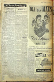 Página do jornal Unitário de maio de 1957