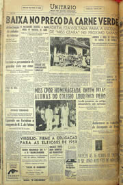 Página do jornal Unitário de maio de 1957