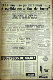 Página do jornal Unitário de maio de 1957