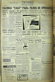 Página do jornal Unitário de maio de 1957