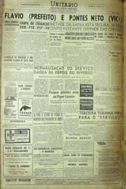 Página do jornal Unitário de maio de 1957