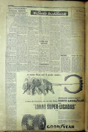 Página do jornal Unitário de maio de 1957