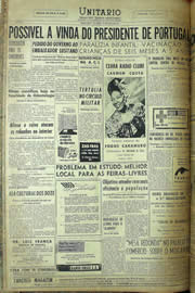 Página do jornal Unitário de maio de 1957
