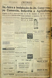 Página do jornal Unitário de julho de 1957