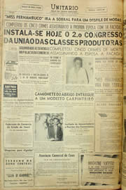 Página do jornal Unitário de julho de 1957