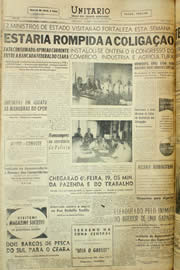 Página do jornal Unitário de julho de 1957