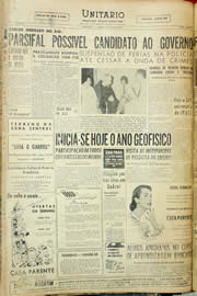 Página do jornal Unitário de agosto de 1957