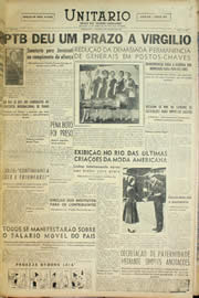 Página do jornal Unitário de agosto de 1957