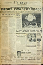 Página do jornal Unitário de agosto de 1957