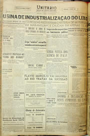 Página do jornal Unitário de agosto de 1957