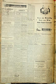 Página do jornal Unitário de agosto de 1957