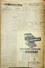 Página do jornal Unitário de agosto de 1957