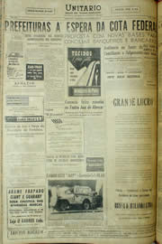 Página do jornal Unitário de setembro de 1957
