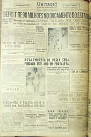 Página do jornal Unitário de setembro de 1957