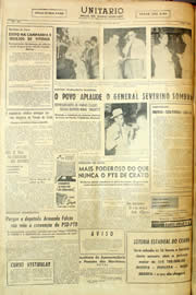 Página do jornal Unitário de abril de 1958