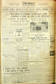 Página do jornal Unitário de abril de 1958