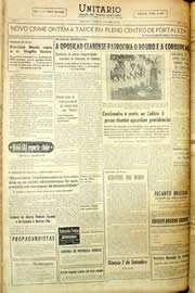 Página do jornal Unitário de abril de 1958
