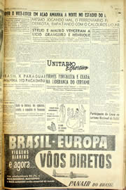 Página do jornal Unitário de maio de 1958