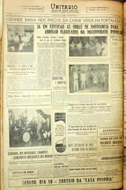 Página do jornal Unitário de maio de 1958