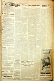Página do jornal Unitário de maio de 1958