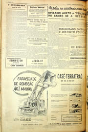 Página do jornal Unitário de maio de 1958
