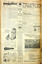 Página do jornal Unitário de maio de 1958