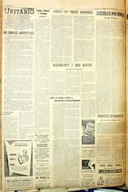 Página do jornal Unitário de maio de 1958