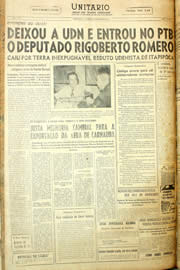 Página do jornal Unitário de maio de 1958