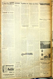 Página do jornal Unitário de maio de 1958