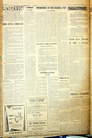 Página do jornal Unitário de maio de 1958