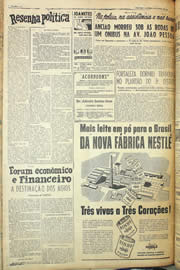 Página do jornal Unitário de maio de 1958