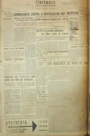 Página do jornal Unitário de junho de 1958