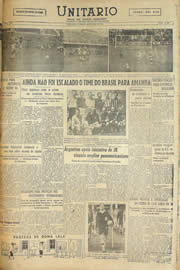 Página do jornal Unitário de junho de 1958