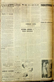 Página do jornal Unitário de outubro de 1958