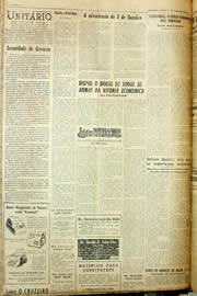Página do jornal Unitário de outubro de 1958