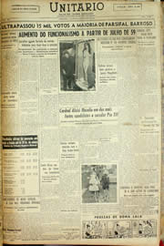 Página do jornal Unitário de outubro de 1958