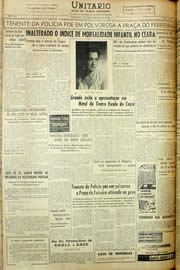 Página do jornal Unitário de outubro de 1958