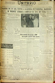 Página do jornal Unitário de outubro de 1958