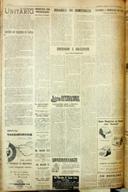 Página do jornal Unitário de outubro de 1958
