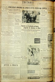 Página do jornal Unitário de outubro de 1958